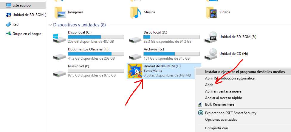 dentro del iso