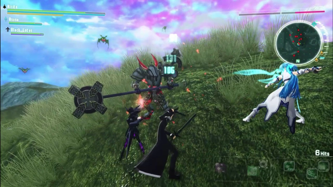 Captura Accel World Vs Sword Art Online Deluxe Edition – Combate En Equipo Contra Un Enemigo Blindado En Un Campo Abierto