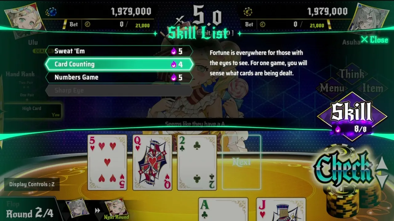 Captura All In Abyss Judge The Fake – Seleccion De Habilidades Durante Una Ronda De Cartas