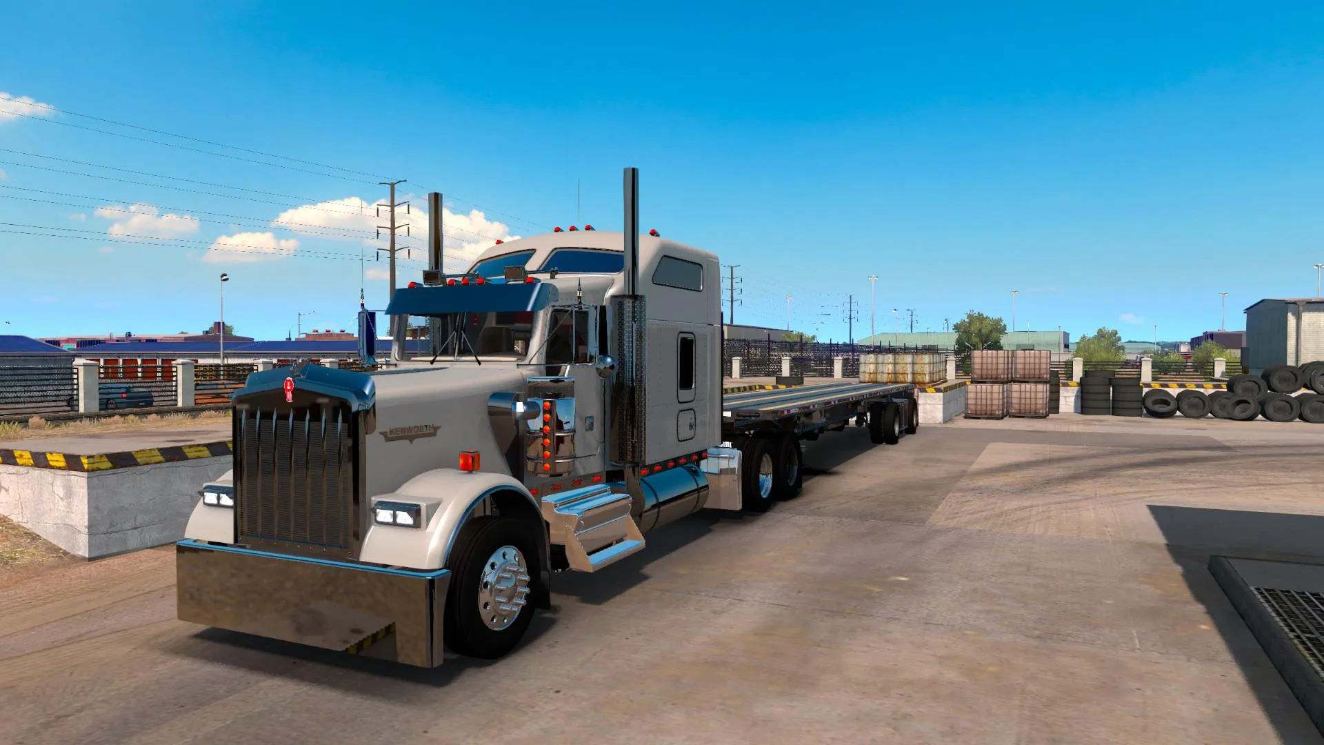 Captura American Truck Simulator – Camion Blanco En Ruta Despejada Con Cielo Azul Claro