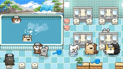 Captura Animal Spa Interior Del Balneario Con Mascotas Usando Piscinas Y Lavamanos