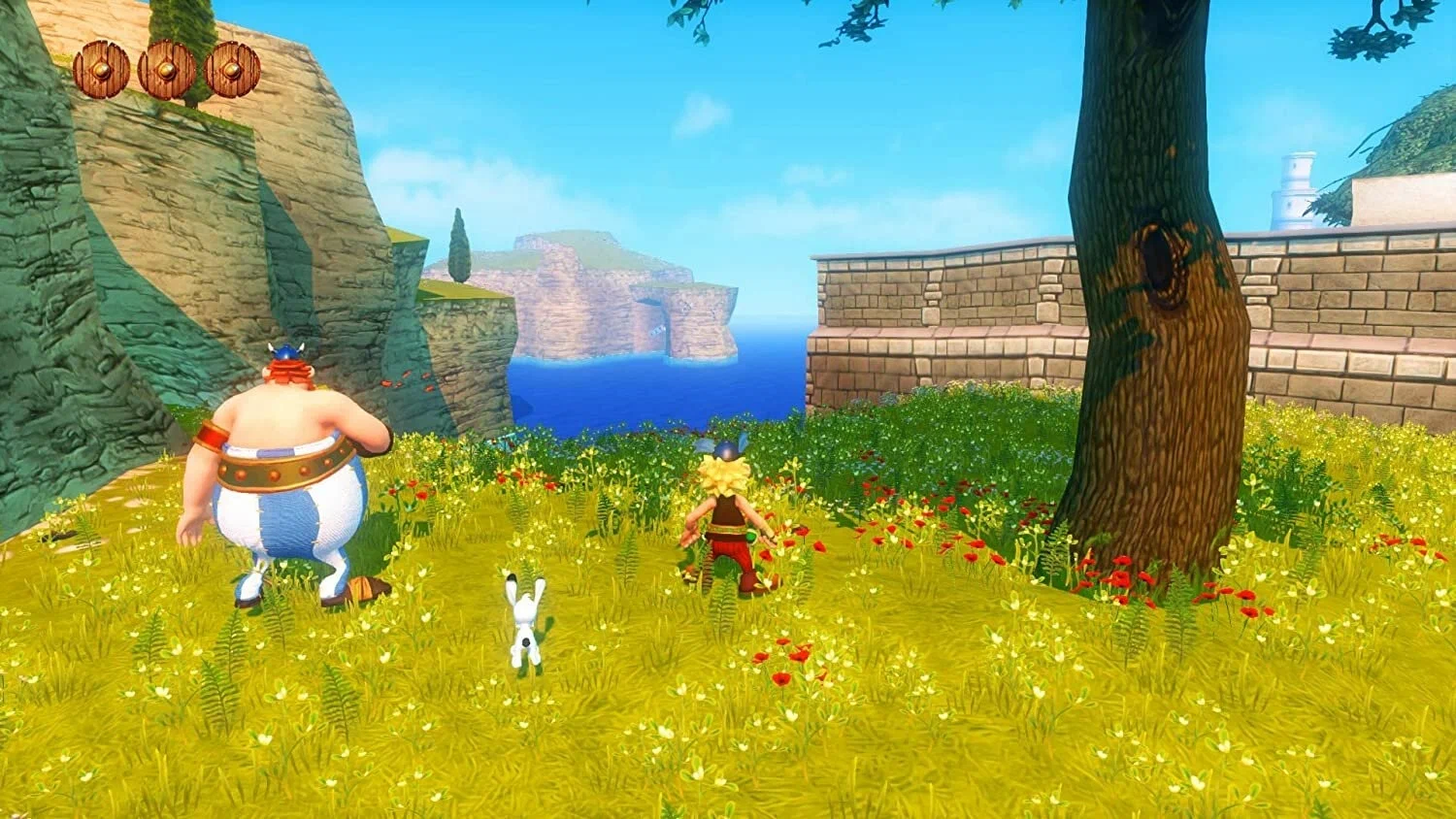 Captura Asterix Obelix XXL Romastered – Exploracion De Campo Abierto Junto Al Mar Con Los Protagonistas