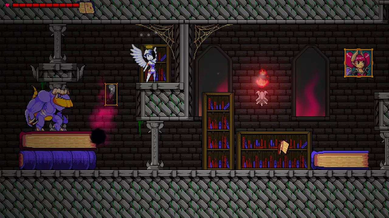 Captura Aureole Wings Of Hope Escena Lateral En Castillo Oscuro Con Enemigos Y Trampas