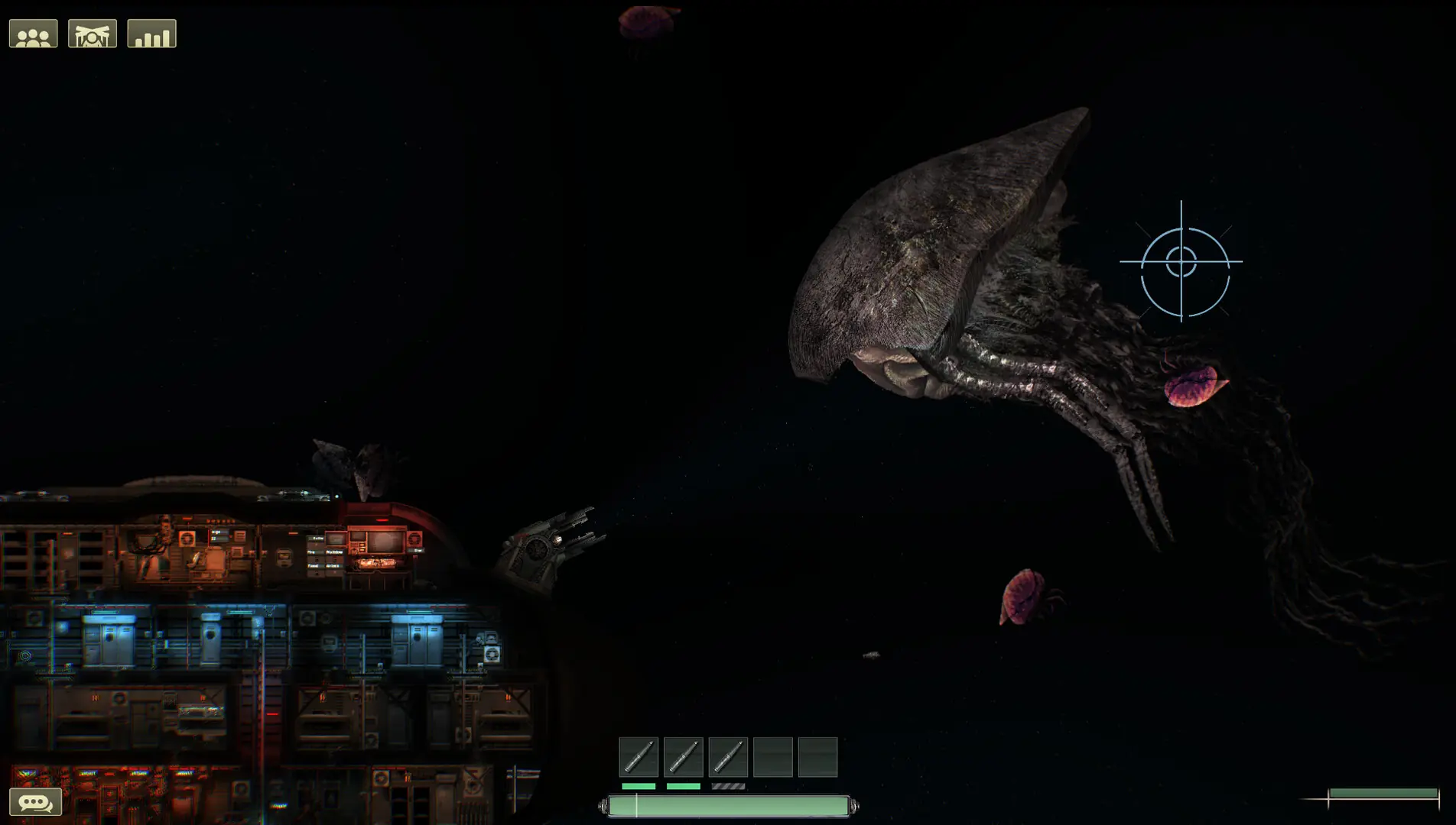 Captura Barotrauma Criatura Marina Gigante Se Acerca A Un Submarino En La Oscuridad