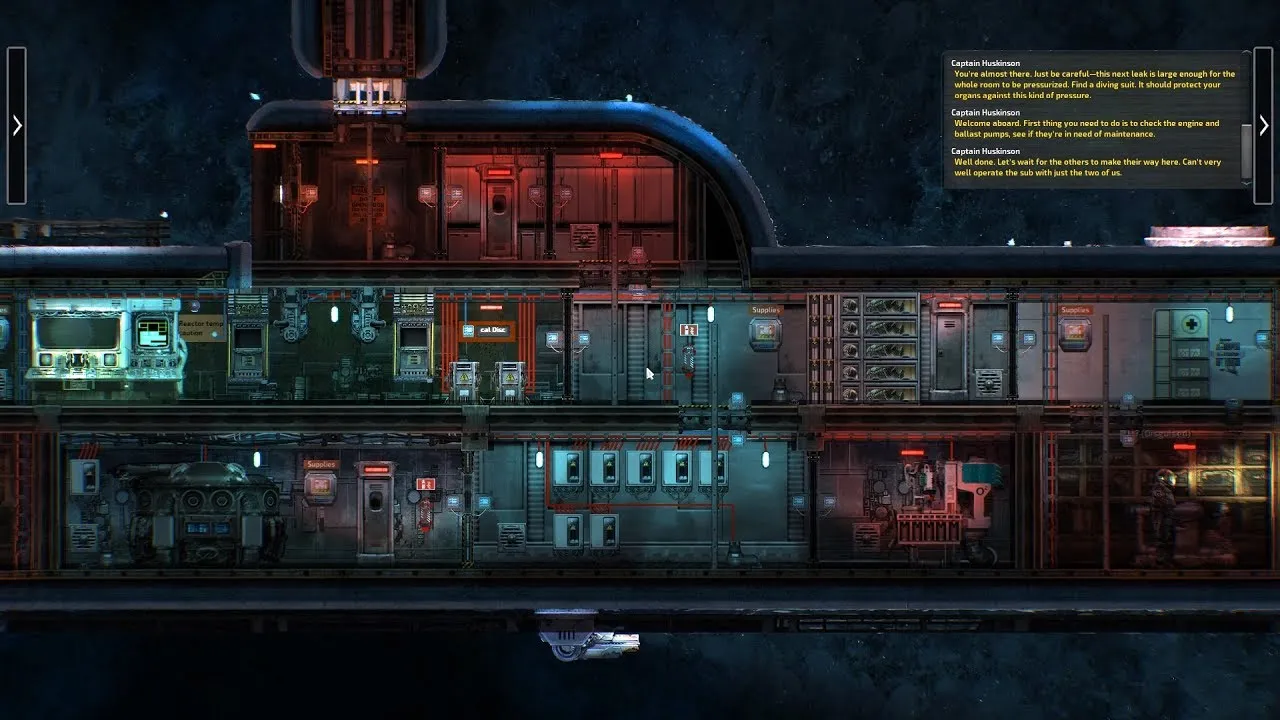 Captura Barotrauma Vista En Corte Lateral Del Interior De Un Submarino Con Multiples Habitaciones