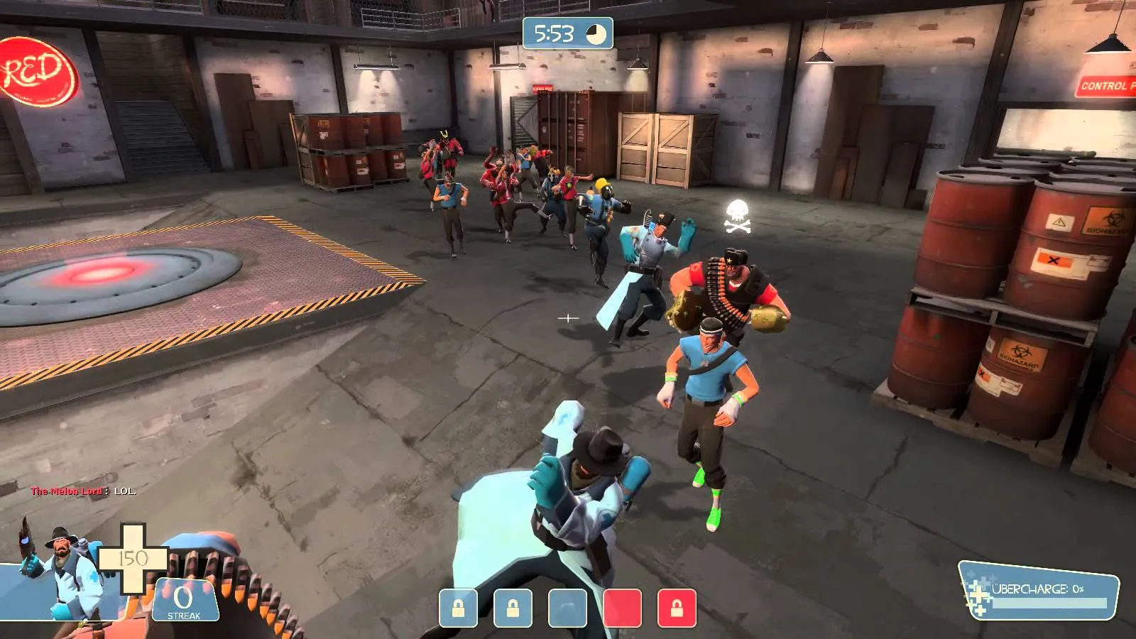 Captura Block Fortress 2 – Combate Multijugador En Interiores Con Personajes Disparando