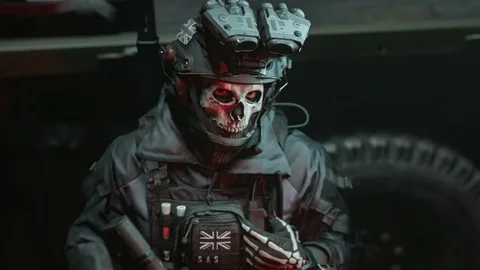 Captura Call Of Duty Modern Warfare 2 Remasterizado – Ghost Dentro De Un Vehiculo Con Mascara De Calavera Y Visor Nocturno