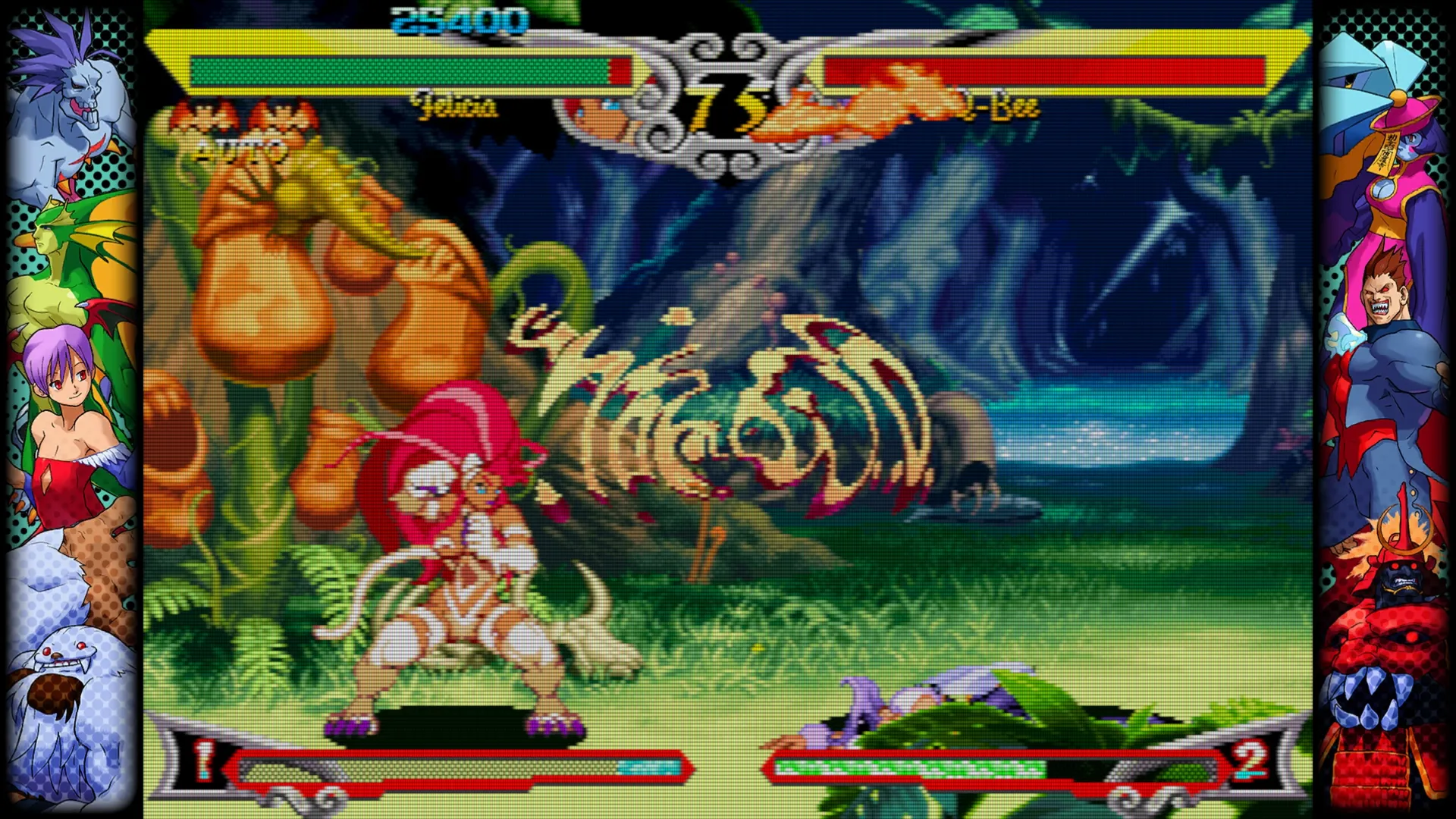Captura Capcom Fighting Collection 2 Escenario Selvatico Con Dos Personajes Enfrentandose