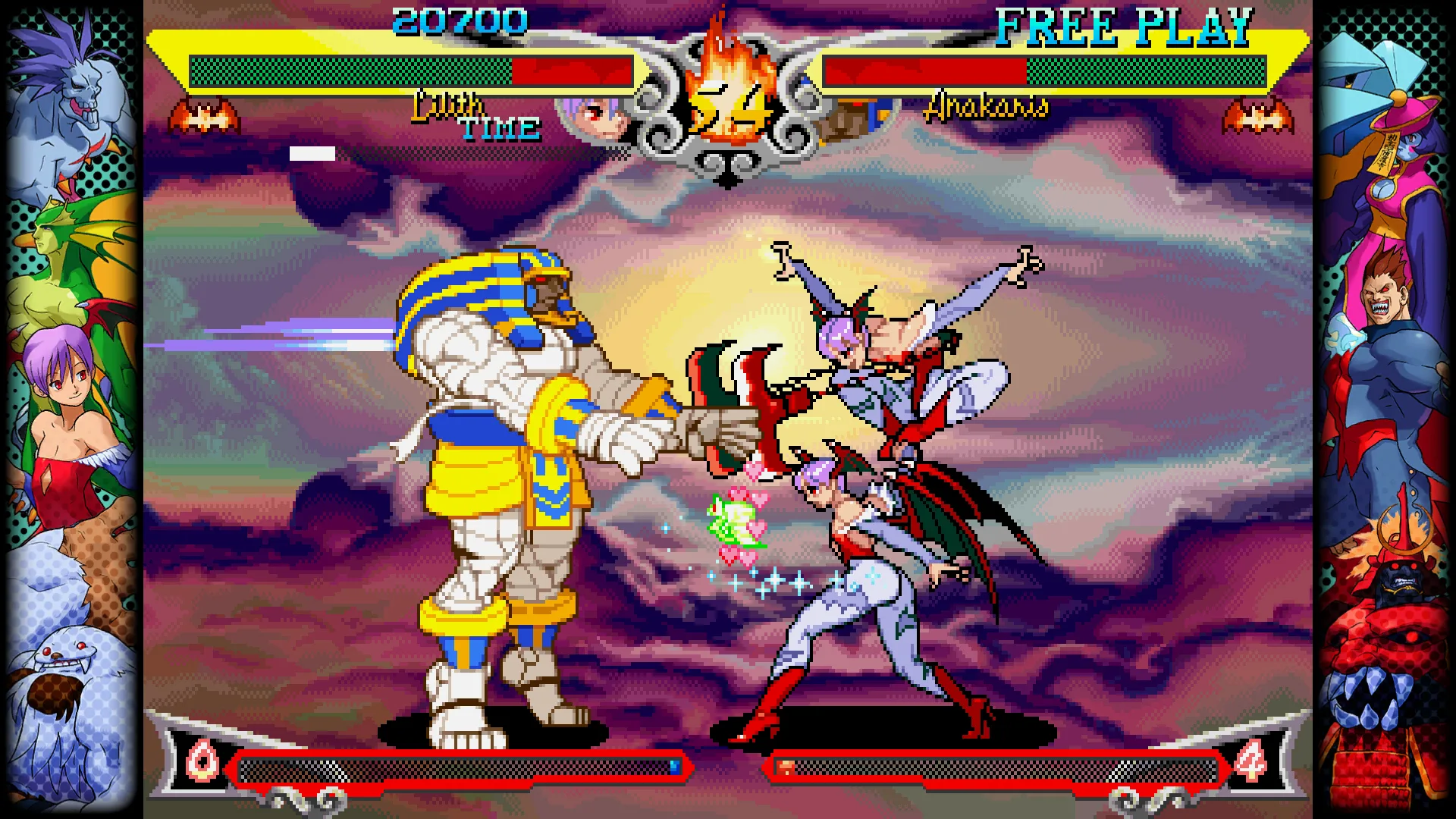 Captura Capcom Fighting Collection 2 Pelea Entre Personajes En Un Escenario De Fantasia