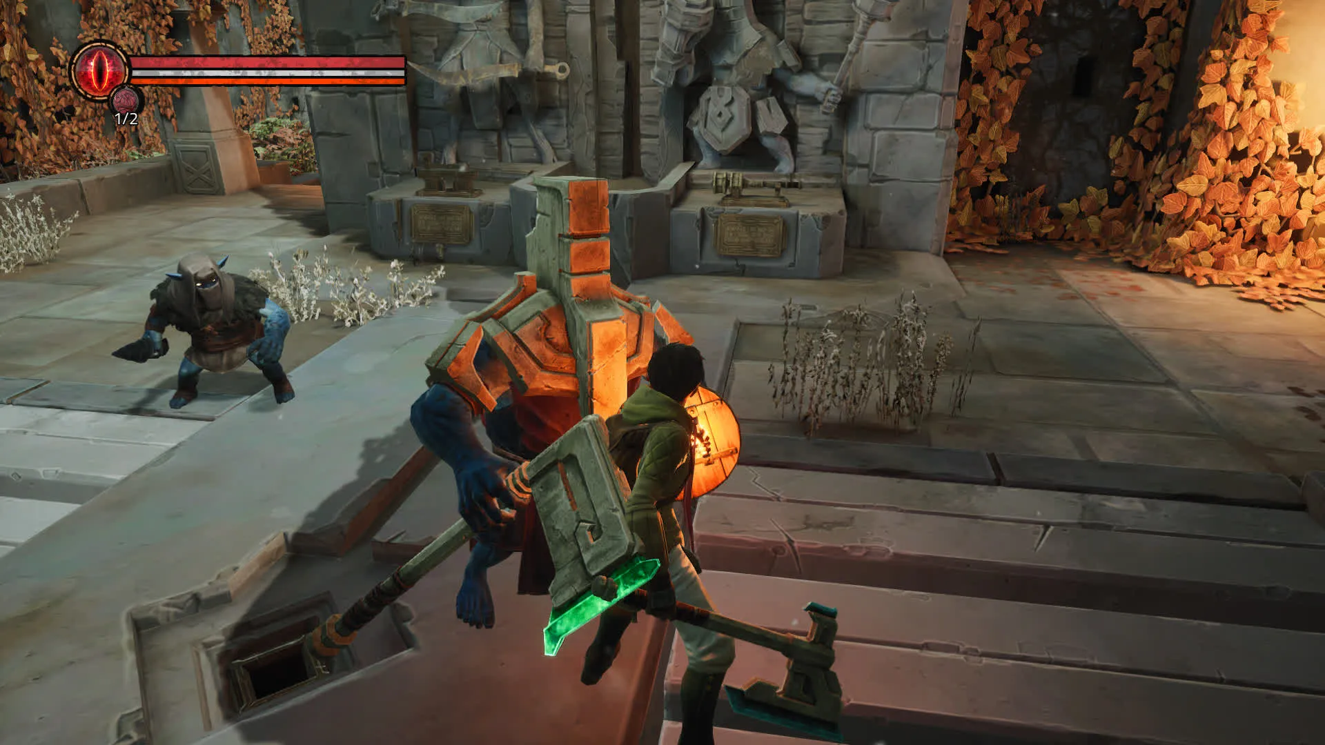Captura Chronos Before The Ashes – Lucha Cuerpo A Cuerpo Contra Criatura En Entorno Rustico