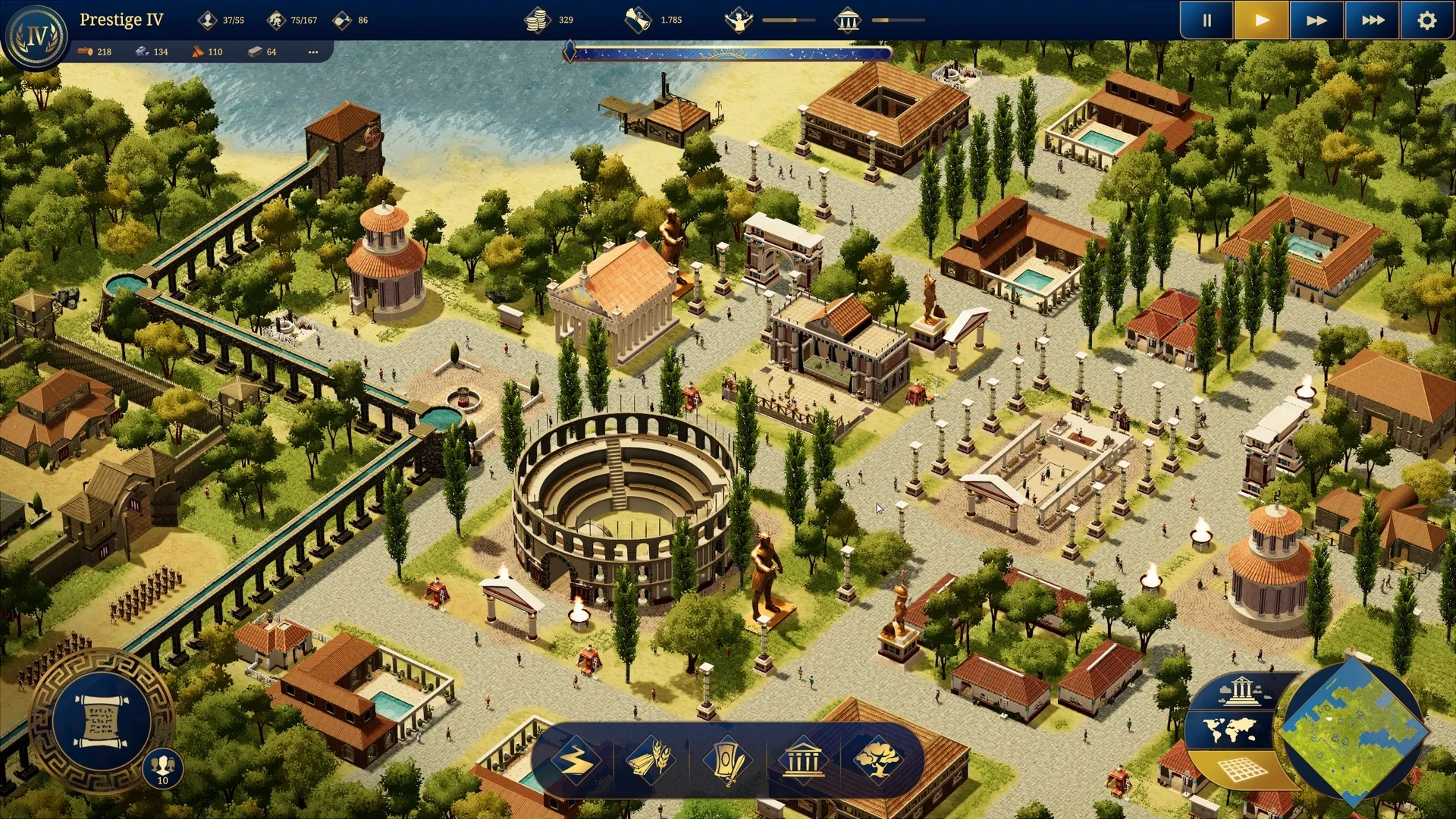 Captura Citadelum – Escenario Romano Con Estructuras Clasicas Y Un Coliseo Central
