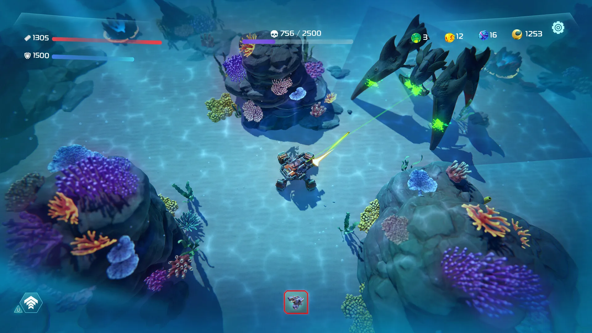 Captura Codename Ocean Keeper – Vista Submarina Con Estructuras Corales Y Criaturas En Movimiento