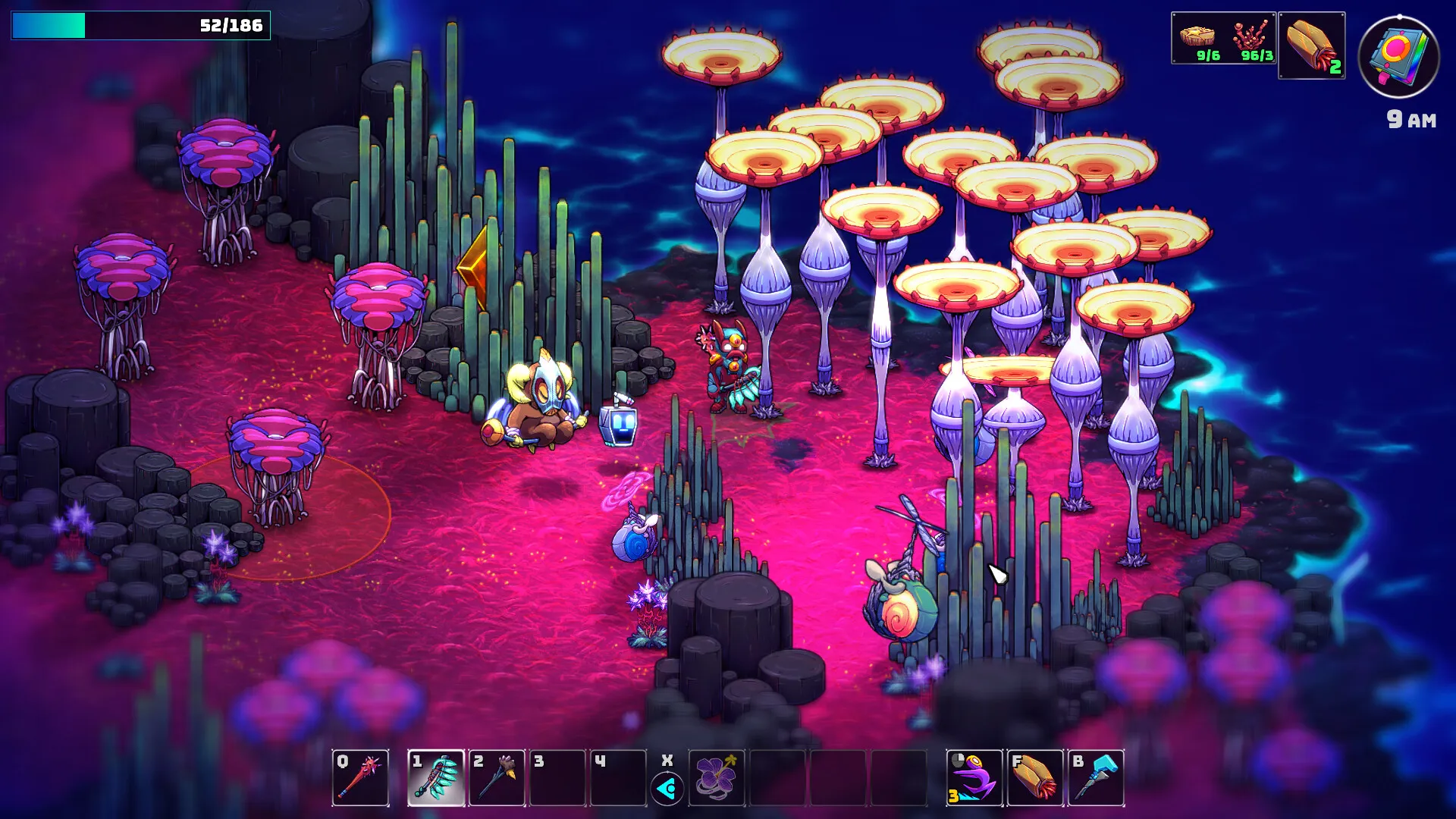 Captura Crashlands 2 Terreno Alienigena Submarino Lleno De Plantas Bioluminiscentes