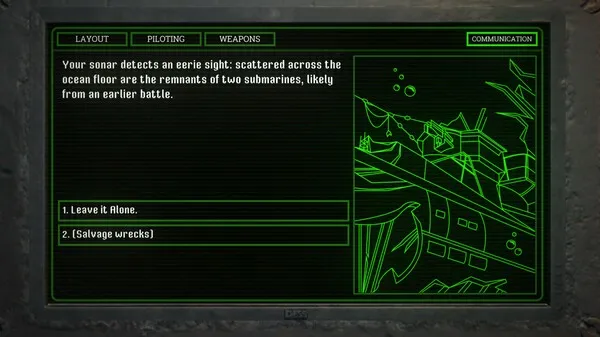 Captura Darkwater Pantalla Verde Con Mapa Y Coordenadas Dentro Del Submarino
