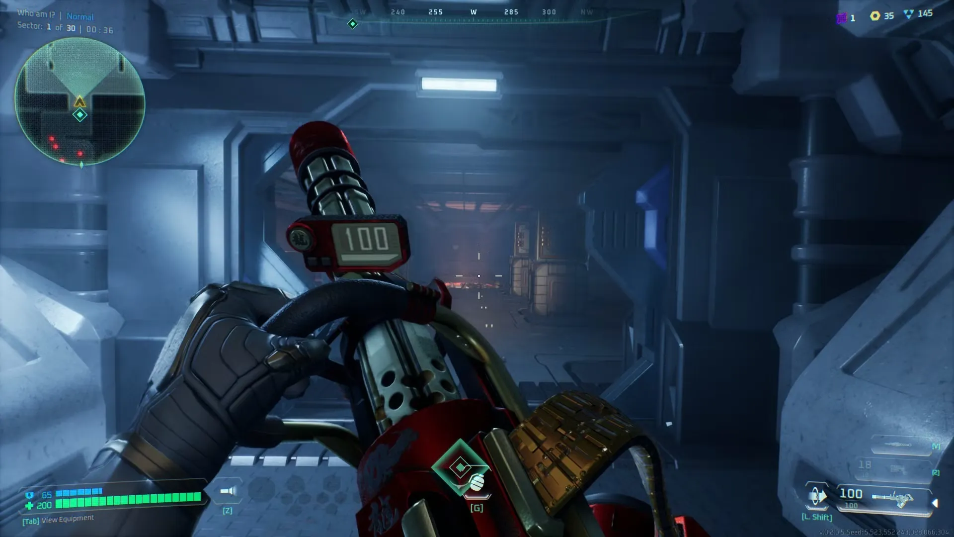 Captura Deadzone Rogue Escena De Combate Con Un Soldado En Tunel Metalico Iluminado Por Luces Azules