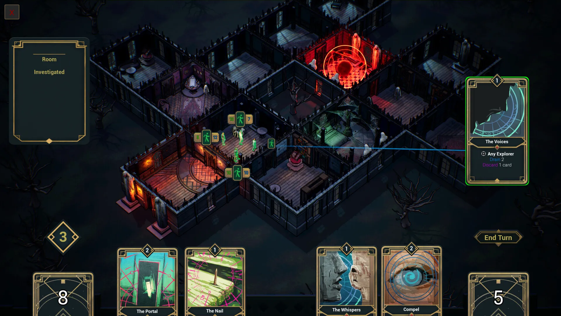 Captura Deck Of Haunts – Jugadores Exploran Una Mansion Embrujada Usando Cartas Para Moverse Investigar Y Resistir Eventos Paranormales