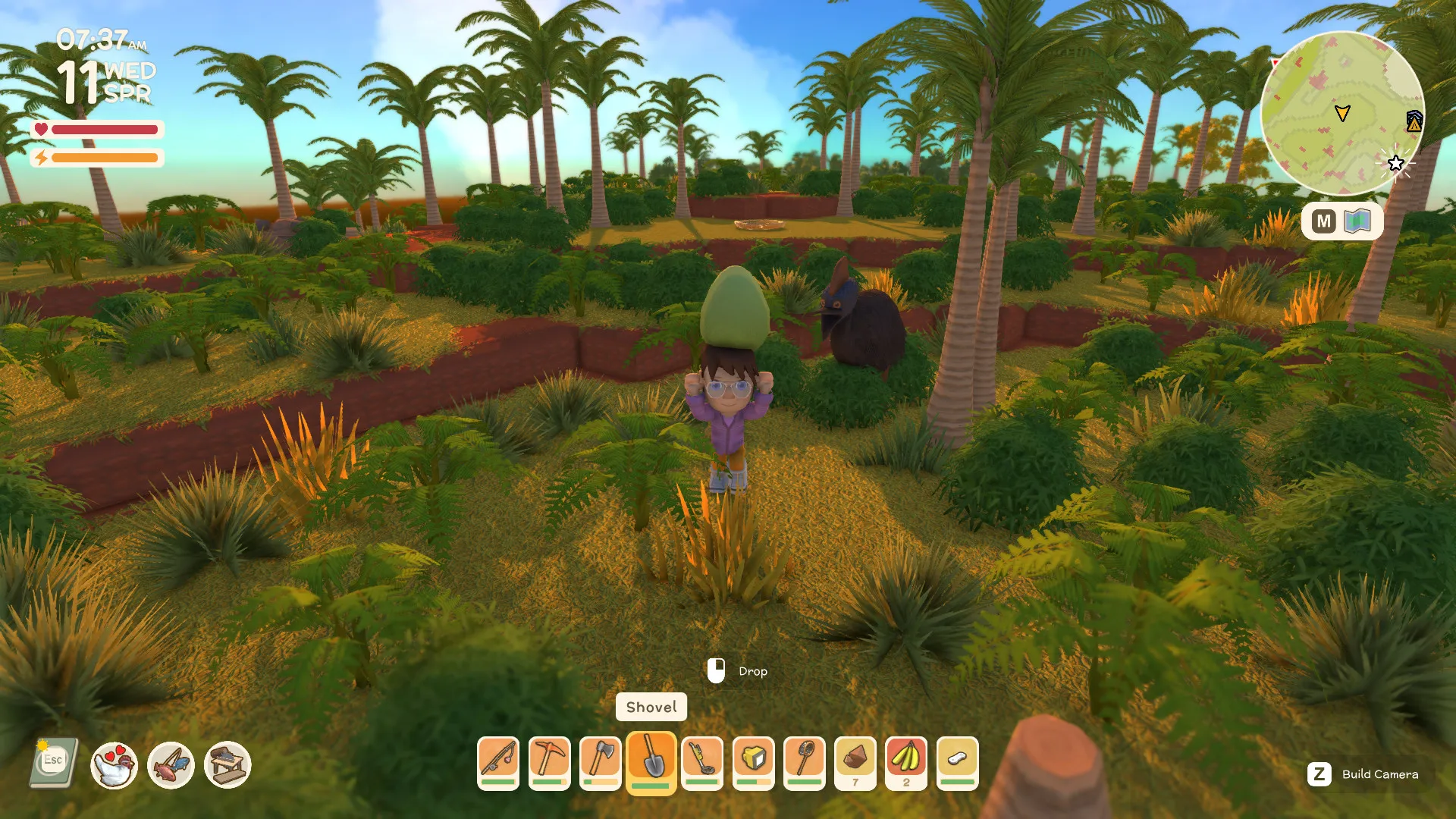 Captura Dinkum Zona Tropical Con Palmeras Y Personaje En Exploracion