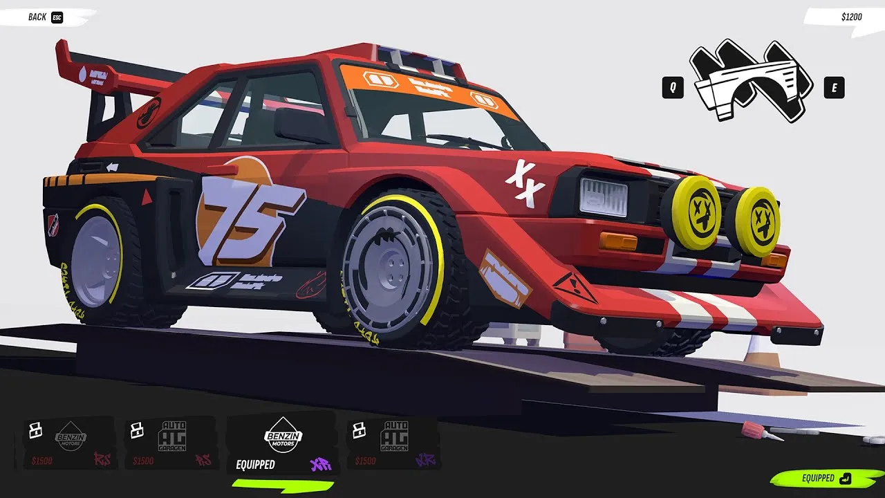 Captura Drive Rally – Vista Del Auto Personalizado En El Menu Del Juego