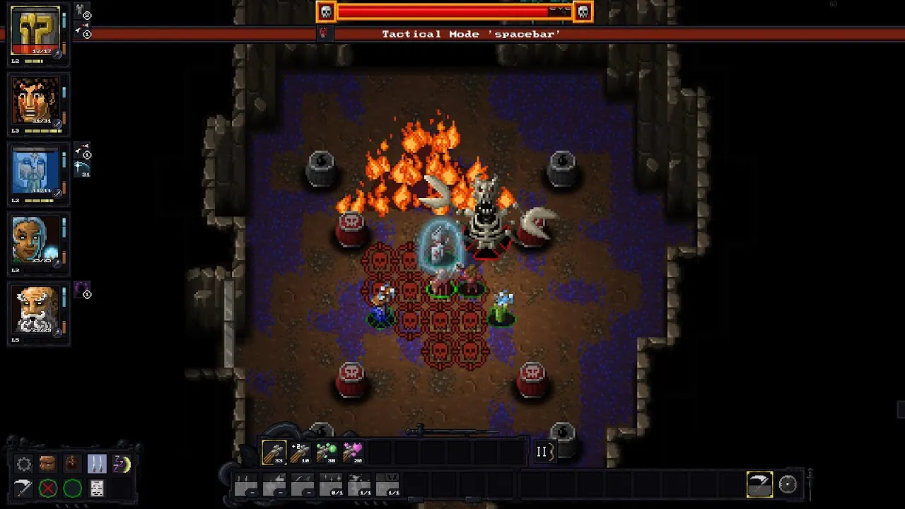 Captura Escape The Mad Empire Ritual Con Fuego Rodeado De Personajes En Caverna