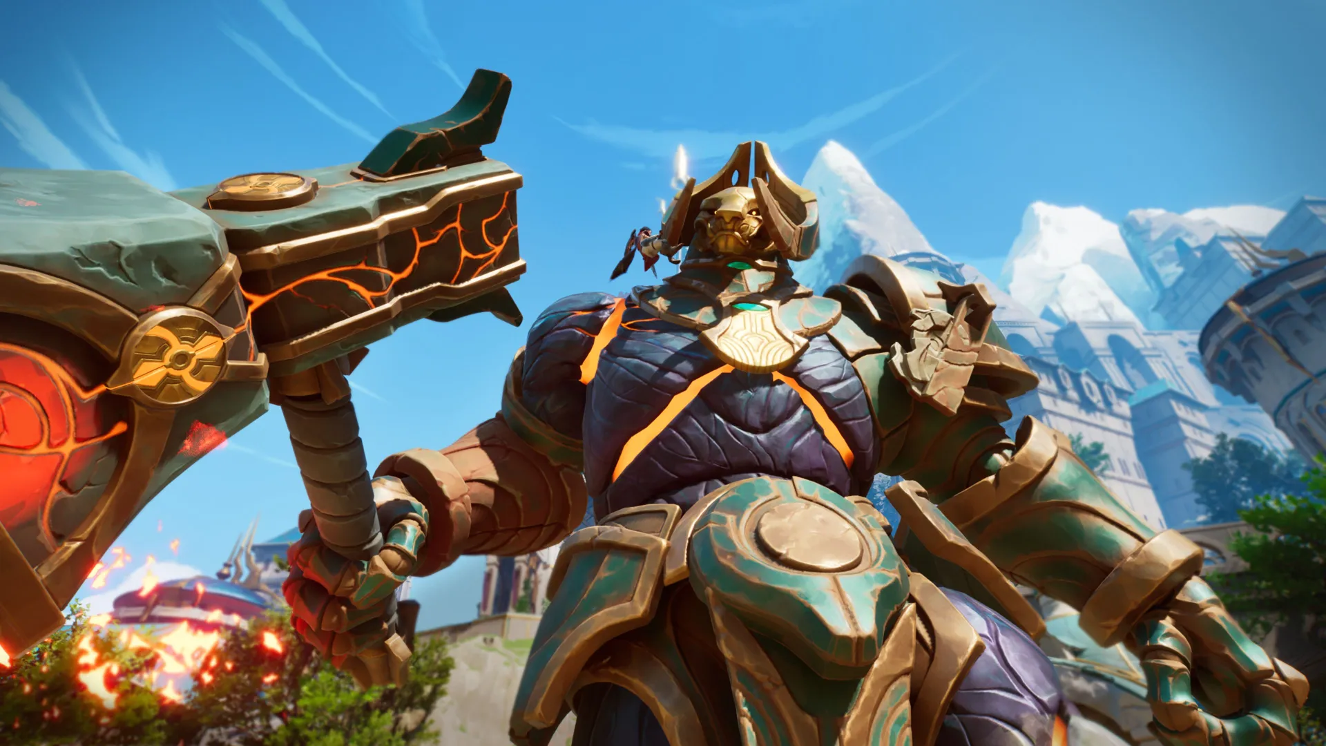 Captura Eternal Strands – Combate Entre Guerrero Y Criatura Gigante Sobre El Agua