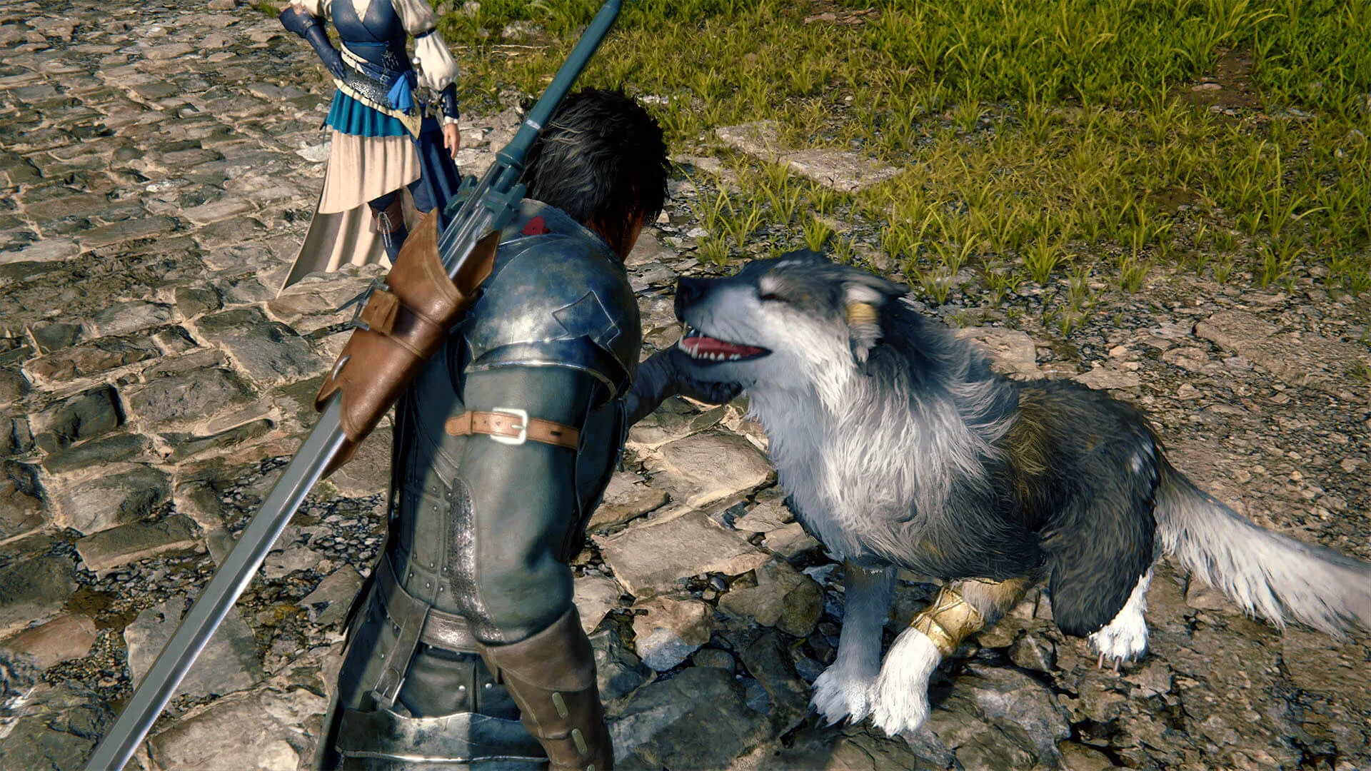 Captura FINAL FANTASY XVI Acariciando Mascota