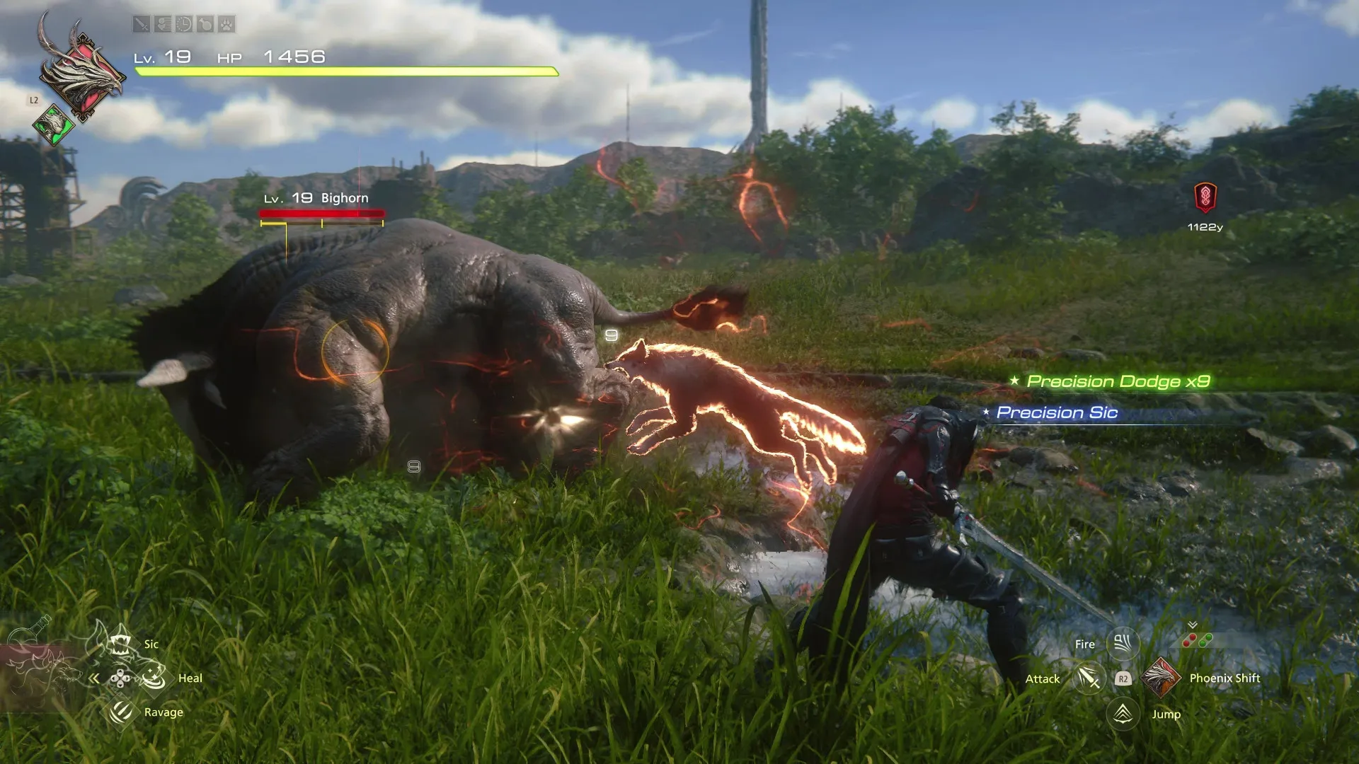 Captura FINAL FANTASY XVI Combatiendo Mounstros
