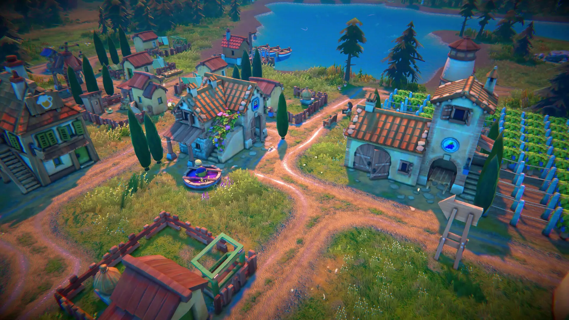 Captura Fabledom Vista Aerea De La Aldea Con Caminos Y Edificios Detallados