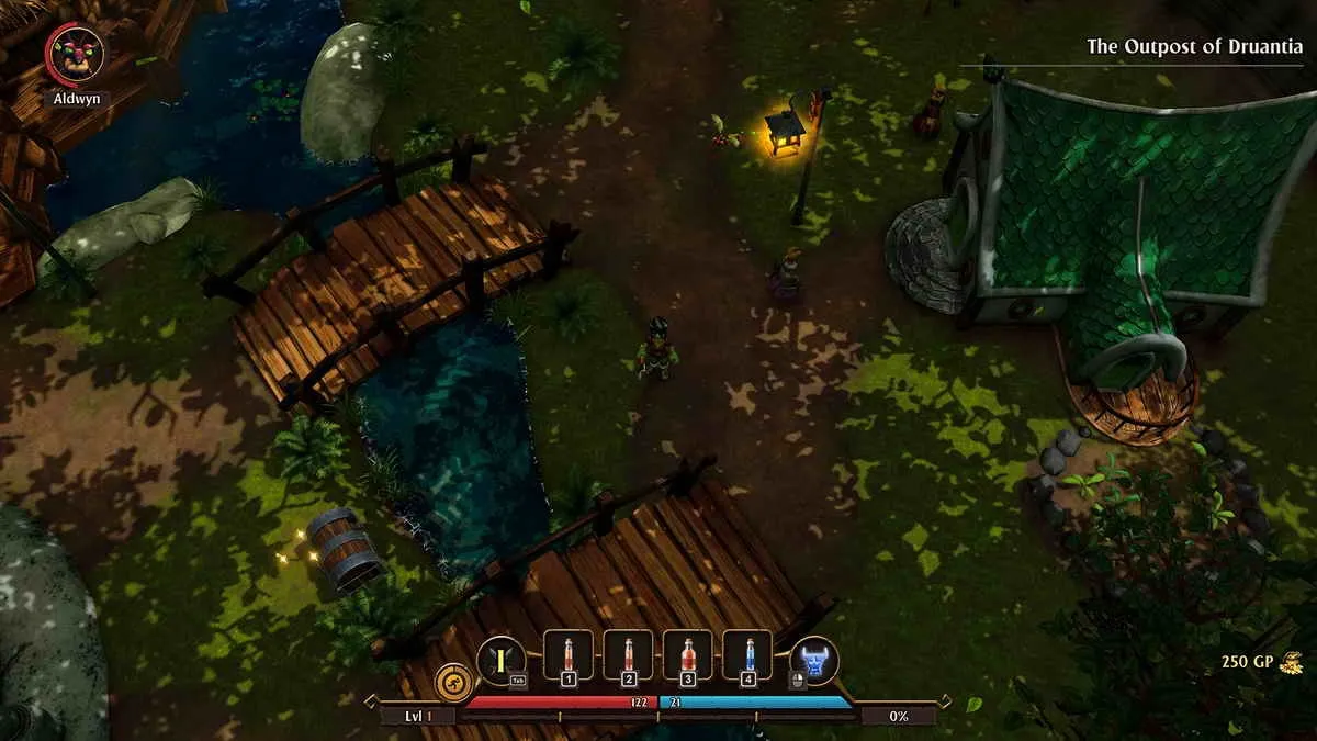 Captura Fate Reawakened Poblado Nocturno Con Estructuras Medievales Y Efectos Magicos Activados
