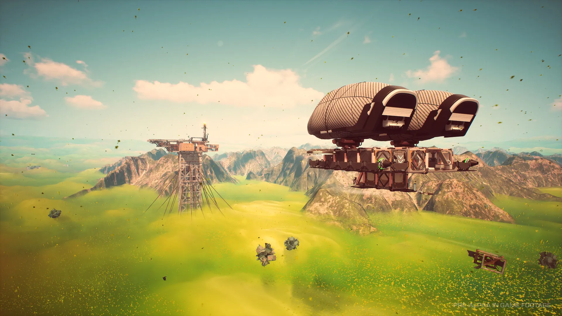Captura Forever Skies Dirigible Aterrizado En Campo Verde Bajo Cielo Despejado 1