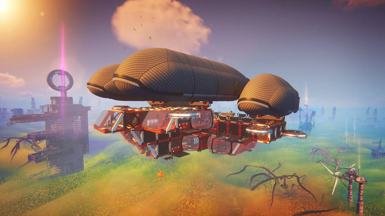 Captura Forever Skies Nave Suspendida Sobre Ciudad Futurista Al Atardecer 1