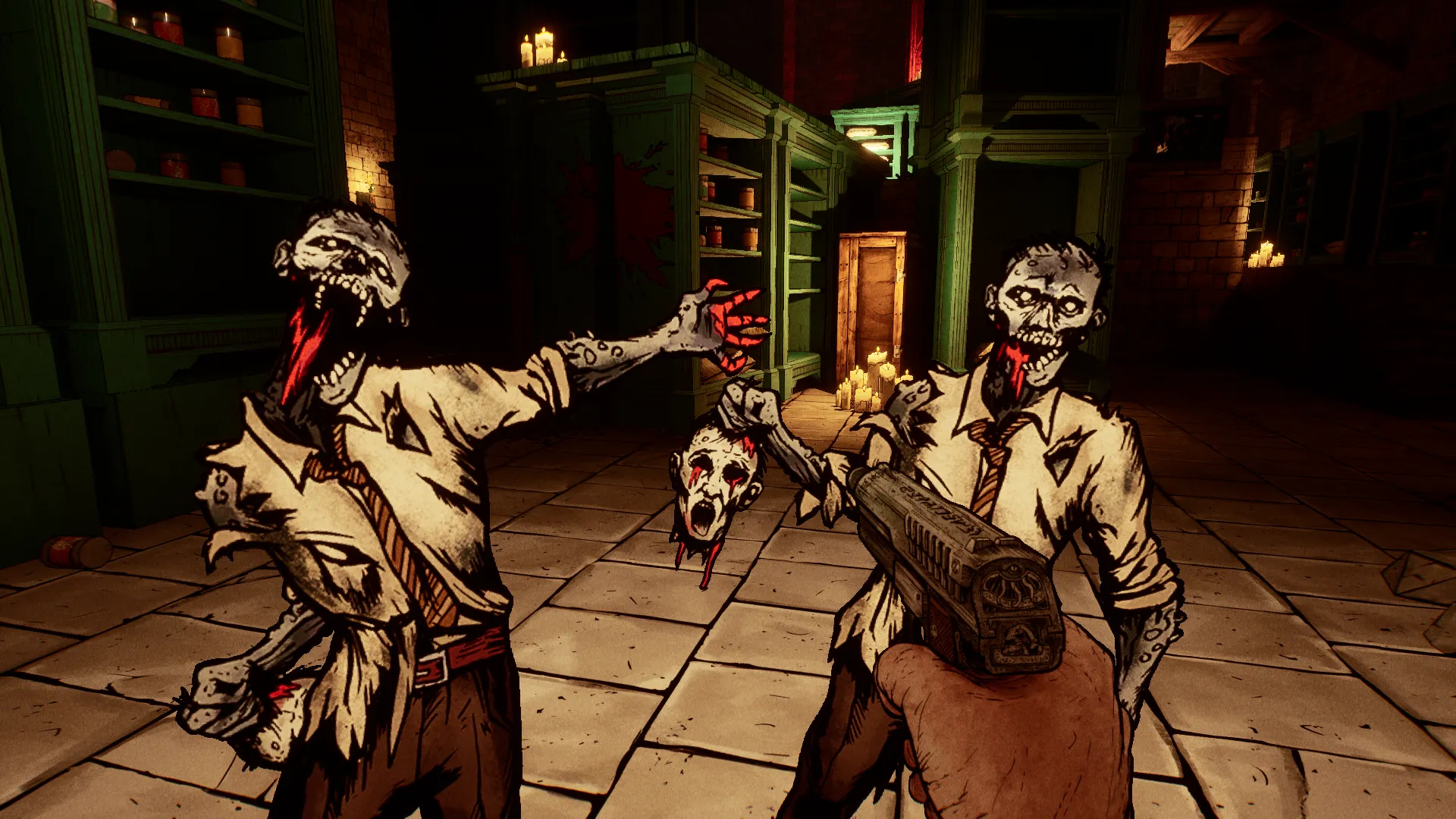 Captura Forgive Me Father 2 – Ataque Con Escopeta A Zombis Dentro De Una Biblioteca Siniestra