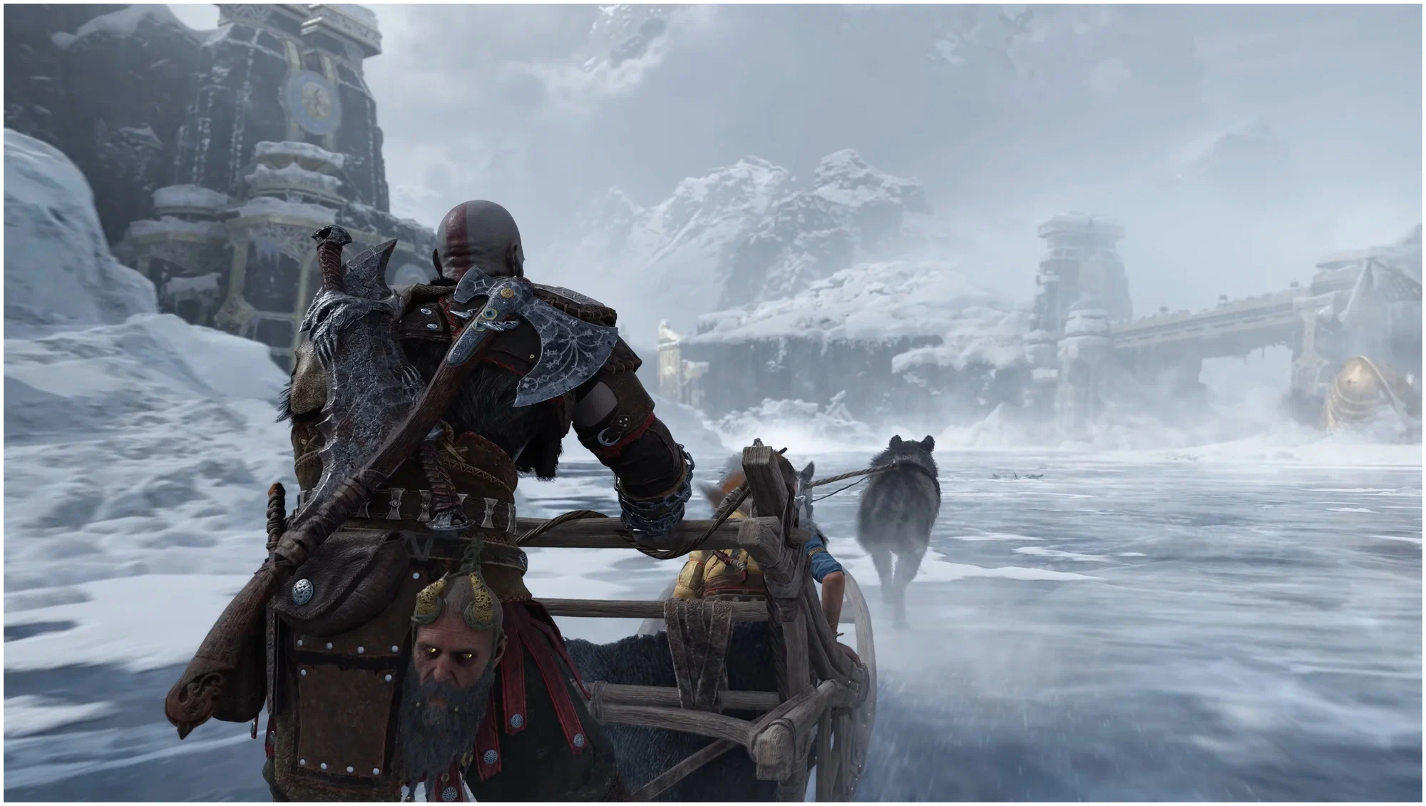Captura God Of War Ragnarok Viaje En Trineo Por La Nieve En