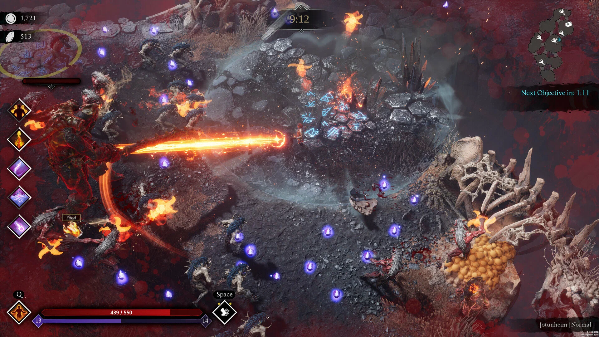 Captura God Of Weapons – Oleada De Enemigos En Combate Con Fuego Y Proyectiles