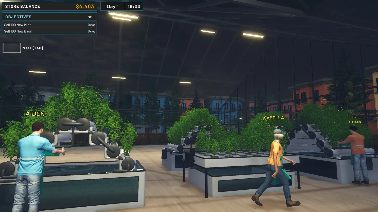 Captura Hydroponics Farm Store Simulator – Cultivo Interior Con Varias Personas Trabajando En Modulos De Siembra