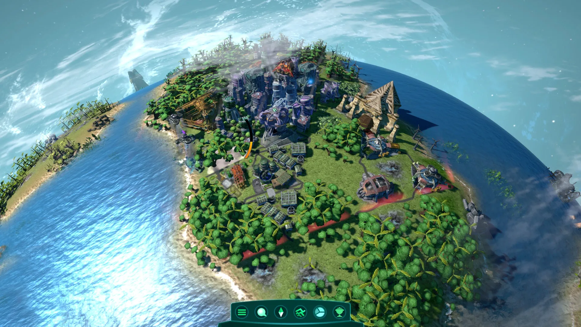 Captura Imagine Earth – Isla Terraformada Con Edificios Junto Al Oceano