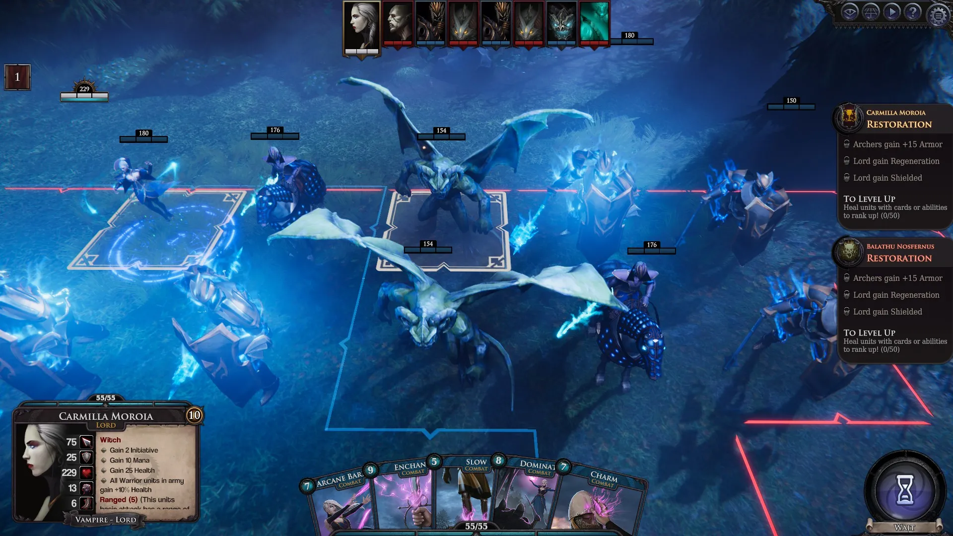 Captura Immortal Realms Vampire Wars – Vista Tactica Con Criaturas Aladas Y Cuadricula De Combate