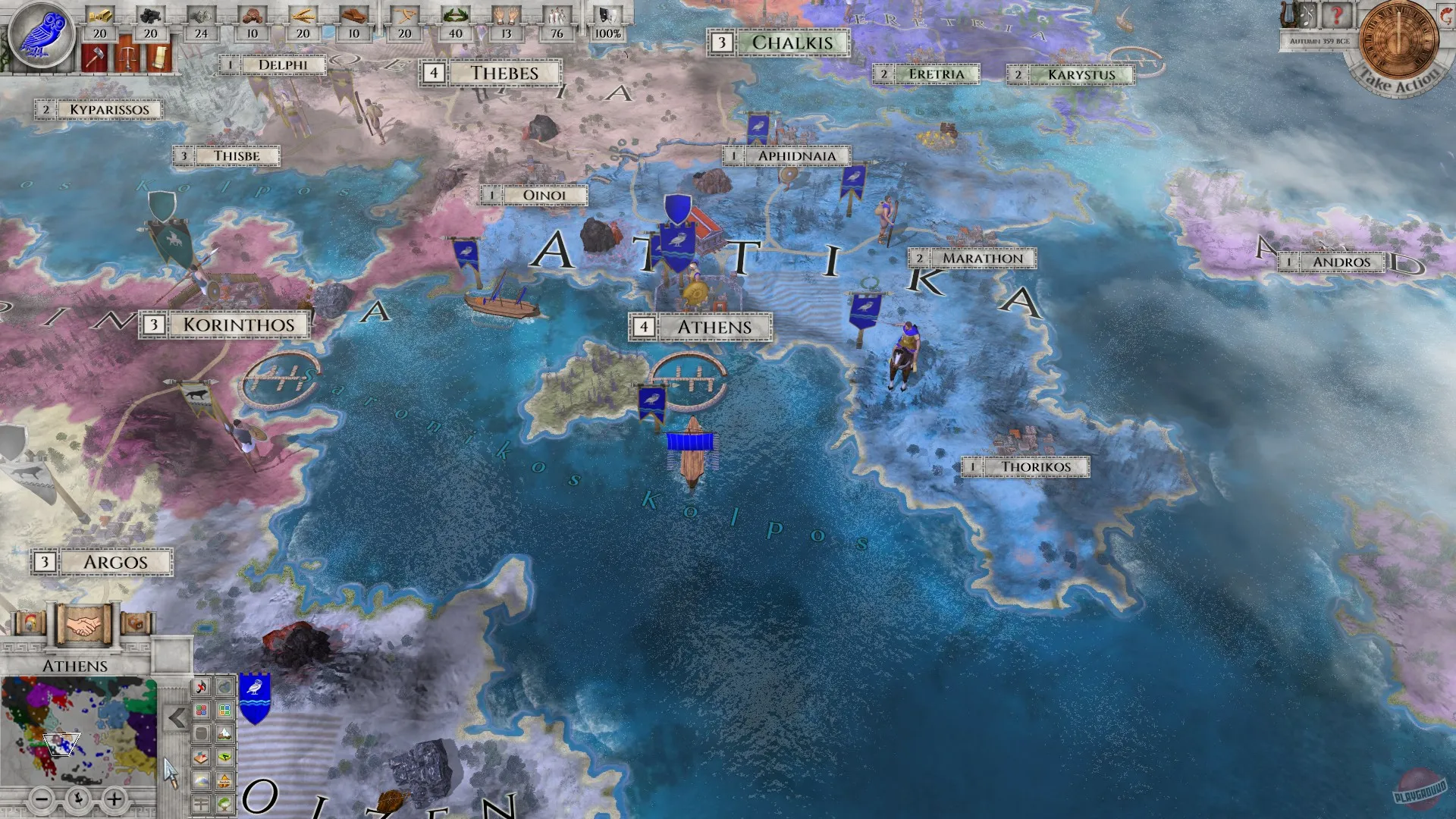 Captura Imperiums Greek Wars Mapa Del Egeo Con Unidades Desplegadas Y Niebla De Guerra