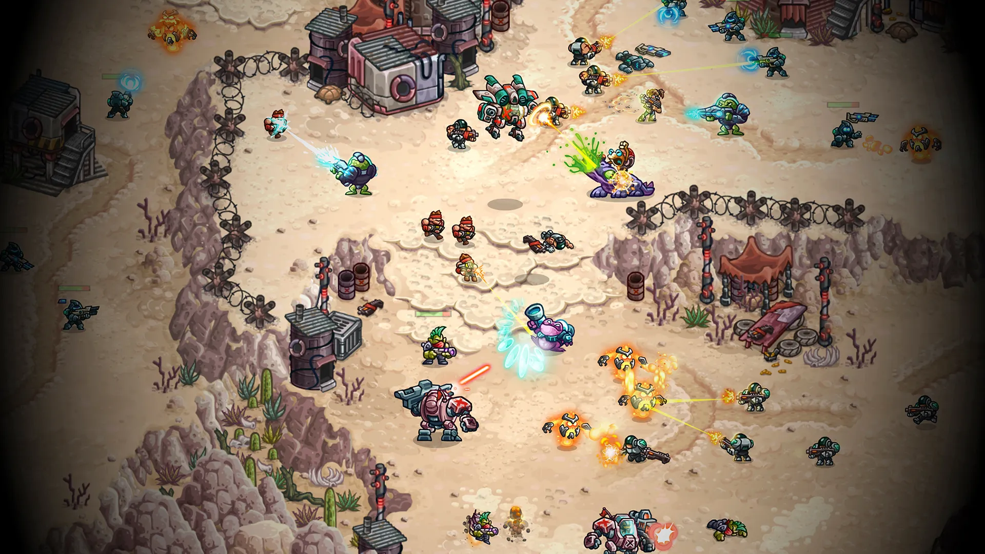 Captura Iron Marines Invasion – Batalla En Terreno Desertico Con Torretas Y Unidades Moviles