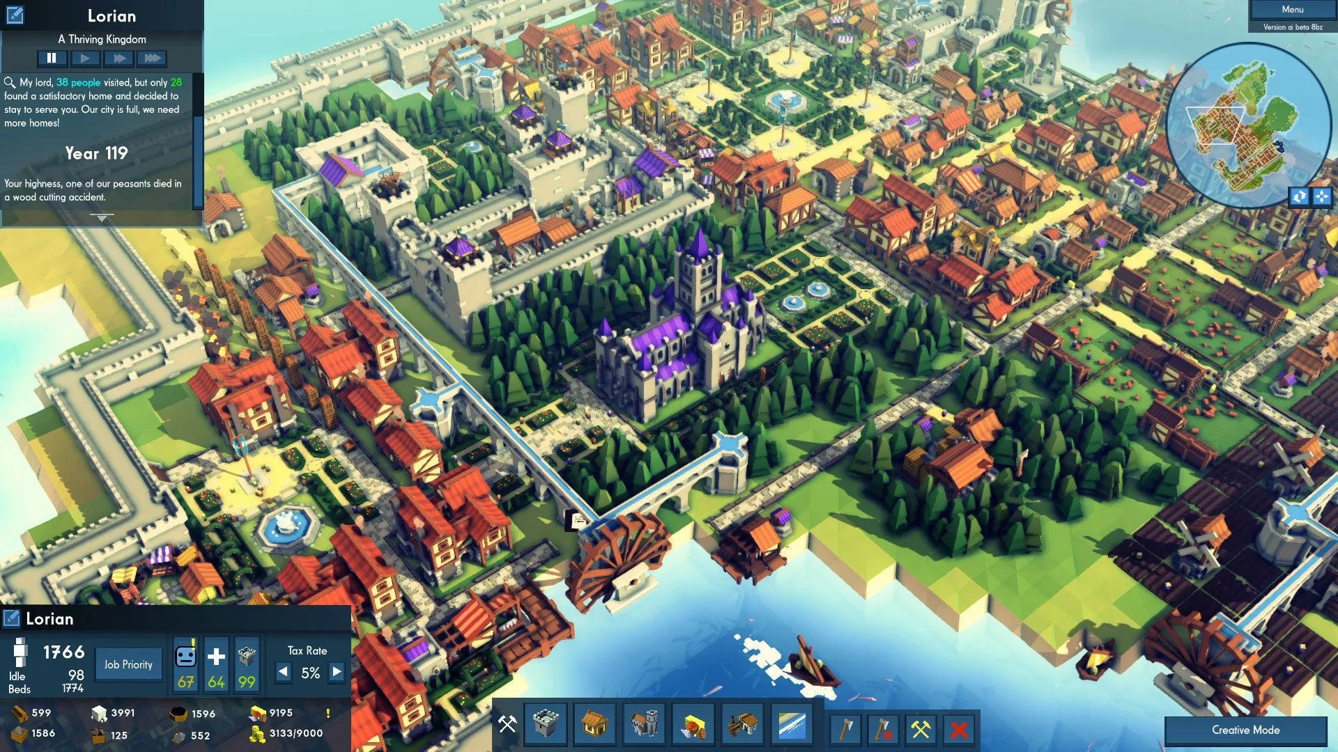 Captura Kingdoms And Castles – Una Ciudad Costera Expansiva Con Castillos Bosques Ordenados Y Zonas Agricolas Al Borde Del Mar