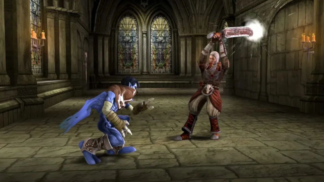 Captura Legacy Of Kain Soul Reaver 1 2 Remastered – Combate Dentro De Una Catedral Entre Raziel Y Un Guerrero Con Gran Espada