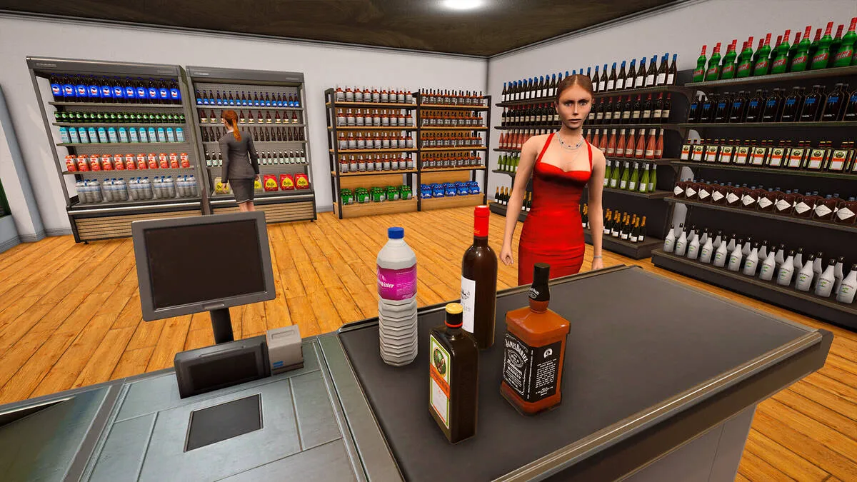 Captura Liquor Store Simulator – Vista De Dispensadores De Cerveza Con Etiquetas De Precio