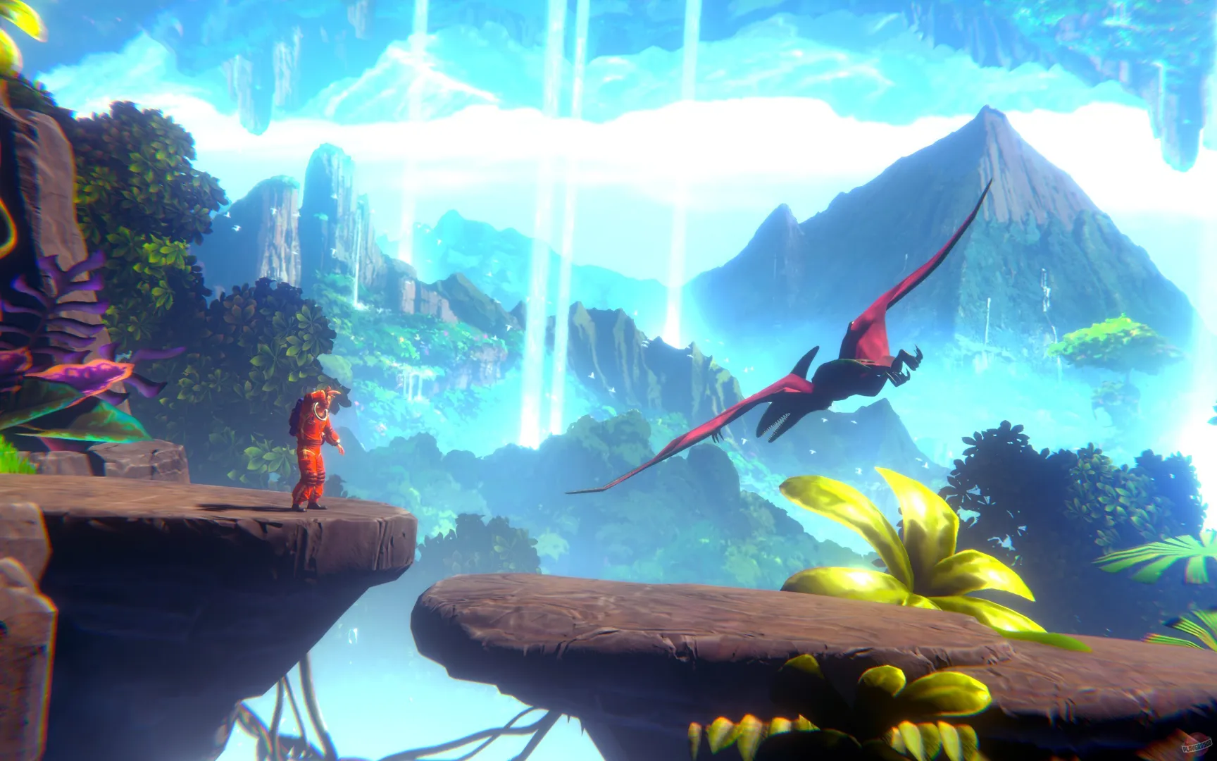 Captura Little Orpheus Personaje En Acantilado Frente A Un Paisaje Montanoso Brillante