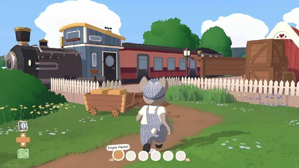 Captura Locomoto Pueblo Con Casas Y Tren Estacionado Junto A Un Personaje Animal