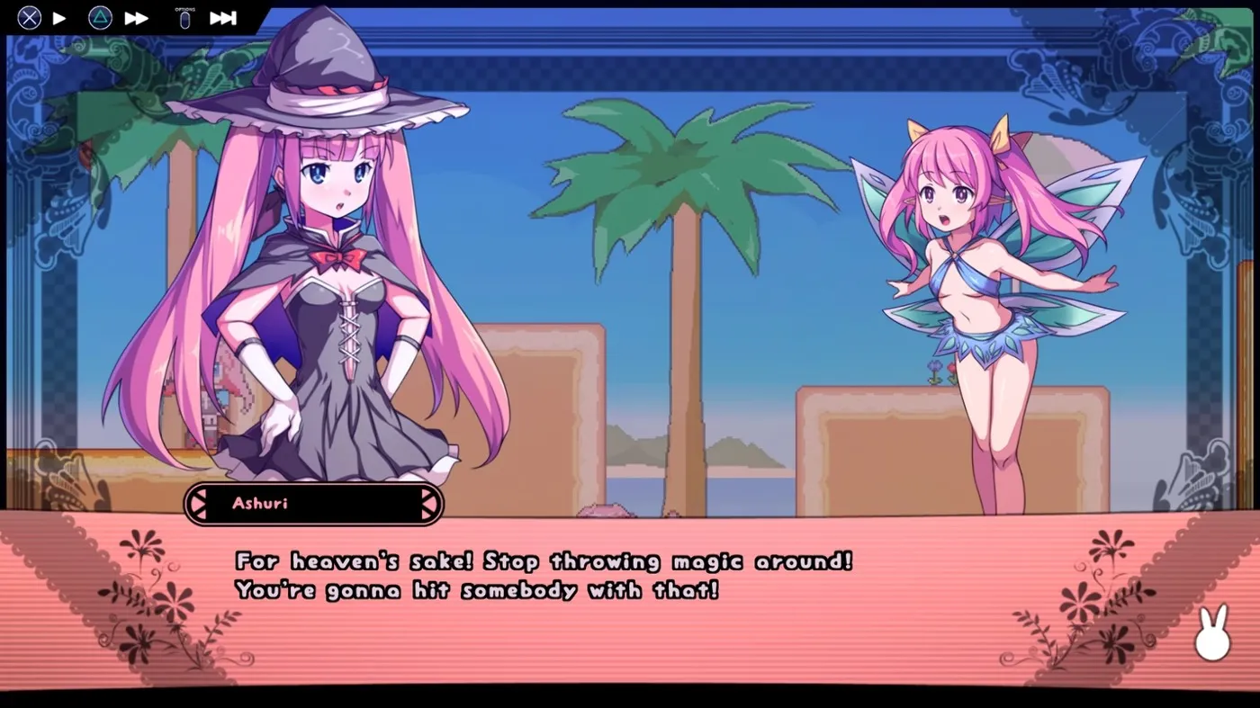 Captura Melody Of Bunny Girl – Escena Nocturna Con Dos Personajes Magicos Dialogando