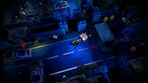 Captura Monaco 2 – Escenario Nocturno Con Luces Azules Y Personajes En Movimiento