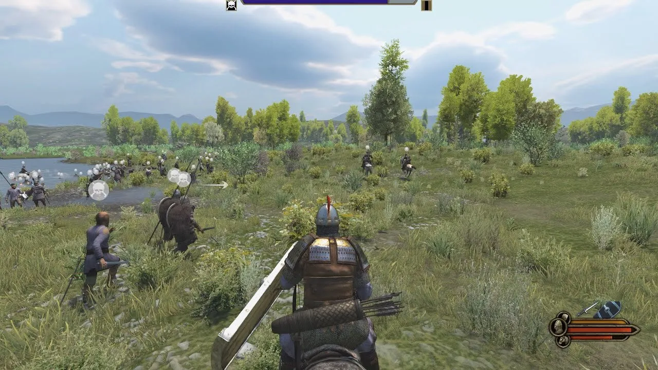 Captura Mount Blade II Bannerlord Arte Promocional Con Un Guerrero Montado Al Galope Levantando Un Hacha Mientras Lidera El Ataque Sobre Un Fondo Epico