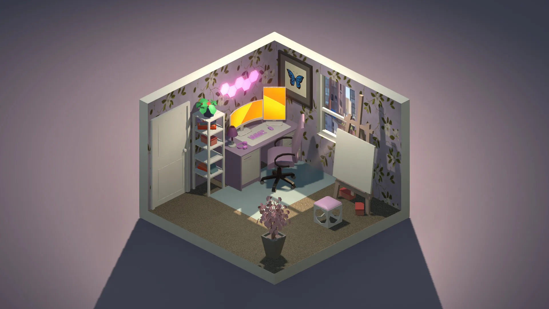 Captura My Dream Setup Habitacion Juvenil Con Muebles Organizados Y Luz Tenue 1