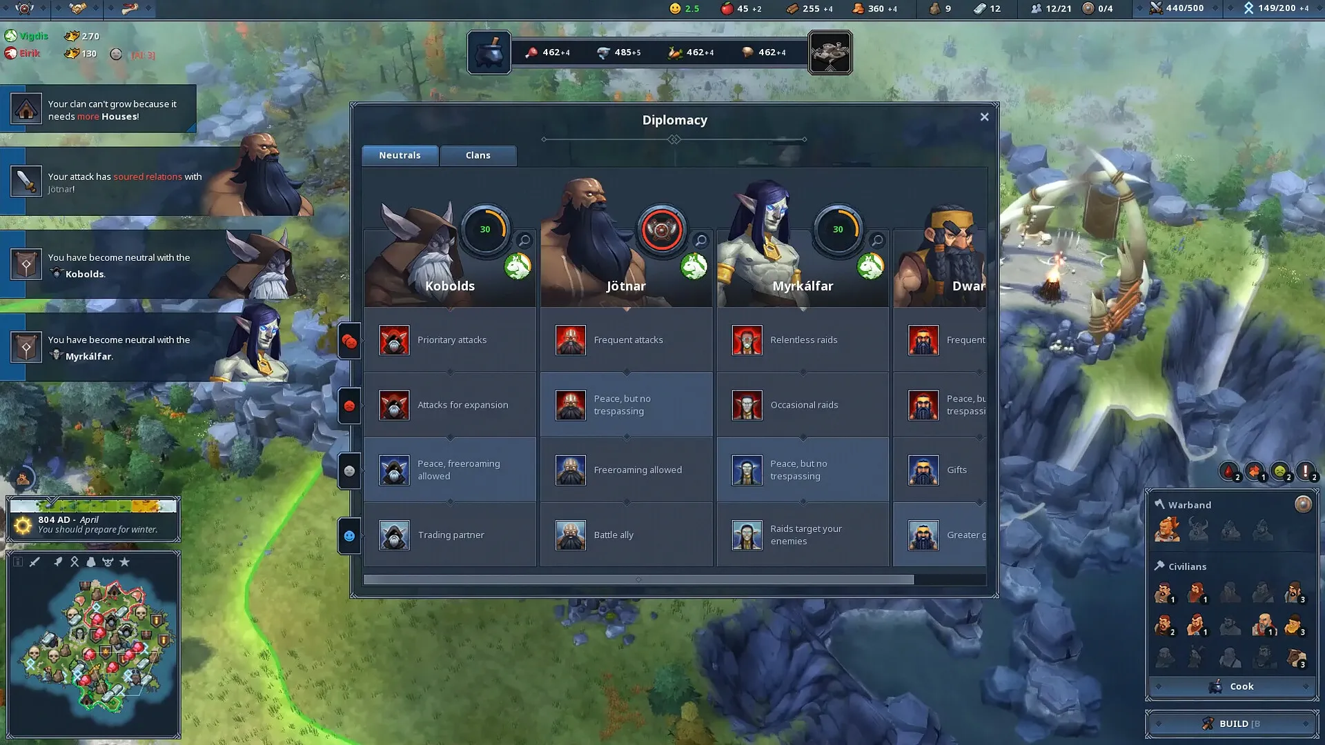 Captura Northgard – Menu De Arbol Tecnologico Mostrando Habilidades Clanes Y Bonificaciones