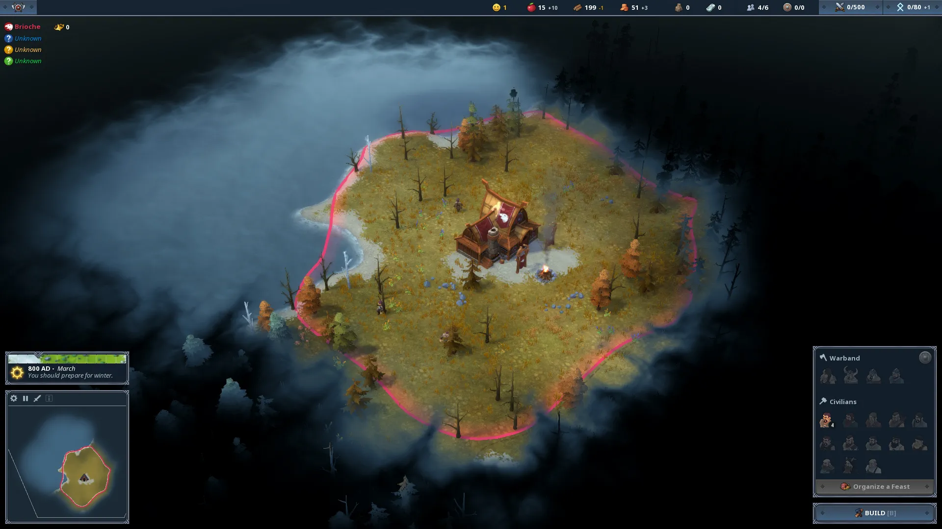 Captura Northgard – Pequeno Campamento Vikingo Rodeado Por Bruma Y Zonas Inexploradas