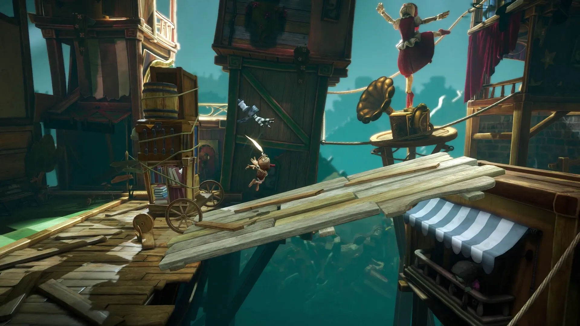 Captura Once Upon A Puppet – Puente De Madera Suspendido Sobre Paisaje Industrial